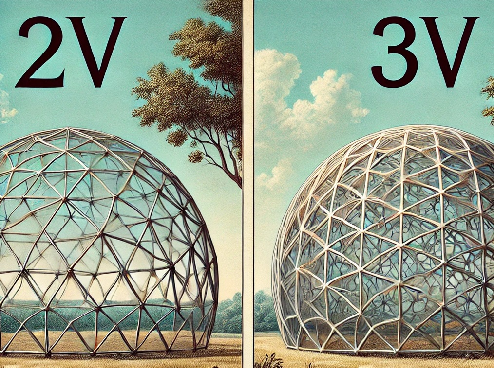 What Is the Difference Between a 2V and 3V Geodesic Dome