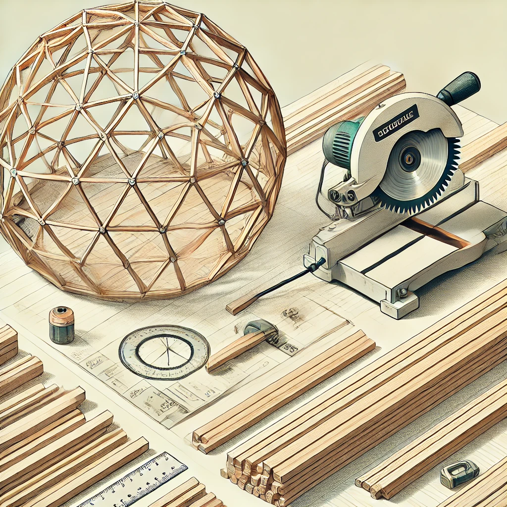 How to cut wood for geodesic dome